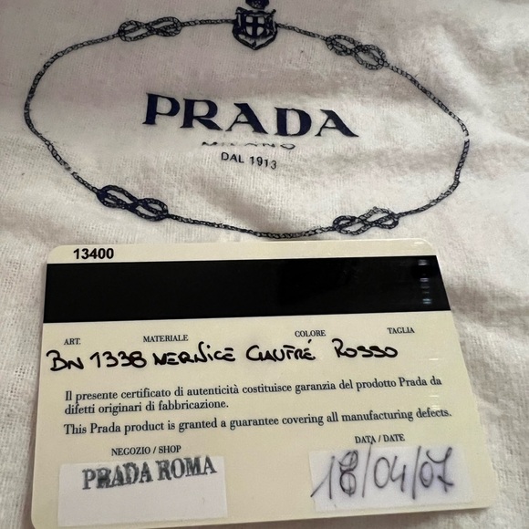 Prada Vernice Gaufre Shopping Satchel Rosso - Picture 7 of 9